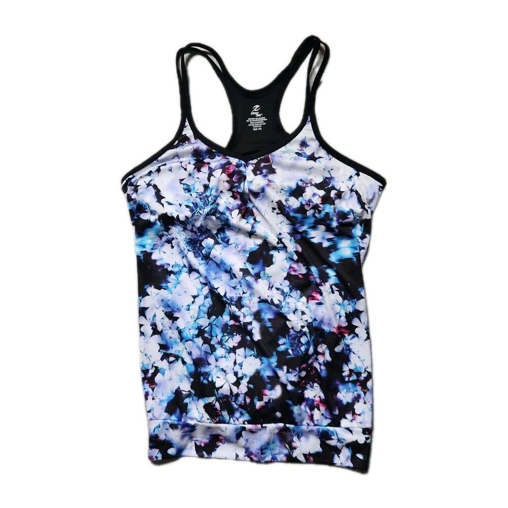 Energy Zone Floral Racerback Athletic Tank Top Built In Bra Women’s Medium EUC